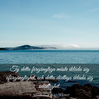 Picture 03 - 1 Korinthierbrevet 15:53 SV1917 - Ty detta förgängliga måste ikläda sig - Bible Verse Picture