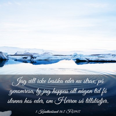 Picture 03 - 1 Korinthierbrevet 16:7 SV1917 - Jag vill icke besöka eder nu strax, på - Bible Verse Picture