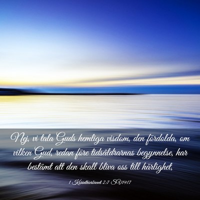 Picture 03 - 1 Korinthierbrevet 2:7 SV1917 - Nej, vi tala Guds hemliga visdom, den fördolda, - Bible Verse Picture