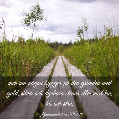 Picture 03 - 1 Korinthierbrevet 3:12 SV1917 - men om någon bygger på den grunden med guld, - Bible Verse Picture