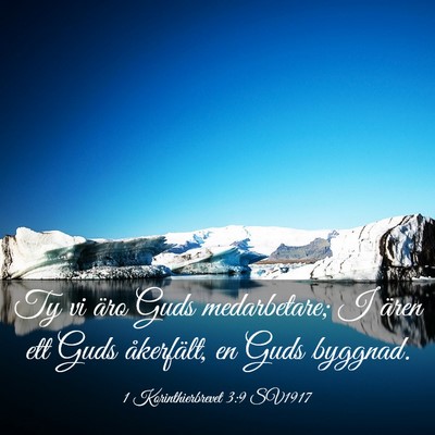 Picture 03 - 1 Korinthierbrevet 3:9 SV1917 - Ty vi äro Guds medarbetare; I ären ett Guds - Bible Verse Picture