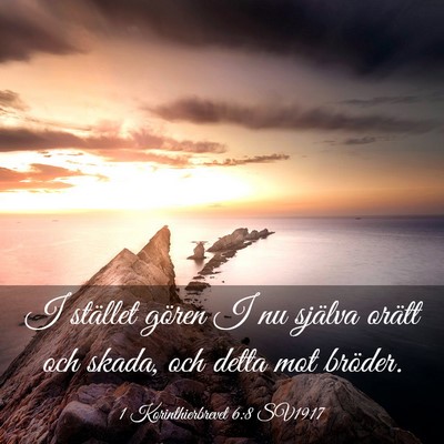 Picture 03 - 1 Korinthierbrevet 6:8 SV1917 - I stället gören I nu själva orätt och skada, - Bible Verse Picture