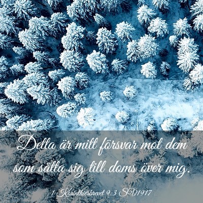 Picture 03 - 1 Korinthierbrevet 9:3 SV1917 - Detta är mitt försvar mot dem som sätta sig - Bible Verse Picture