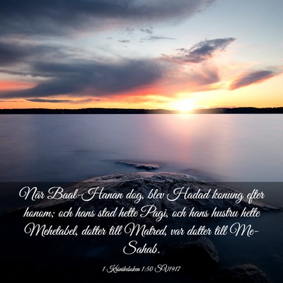 Picture 03 - 1 Krönikeboken 1:50 SV1917 - När Baal-Hanan dog, blev Hadad konung efter - Bible Verse Picture