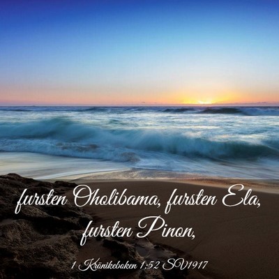 Picture 03 - 1 Krönikeboken 1:52 SV1917 - fursten Oholibama, fursten Ela, fursten - Bible Verse Picture