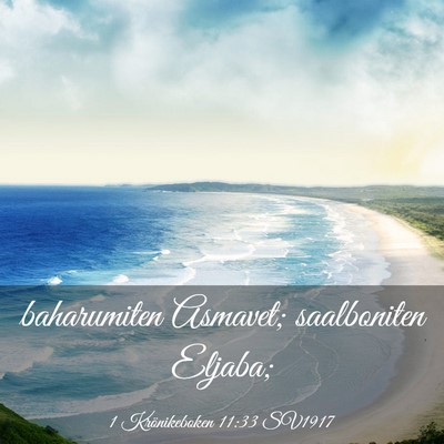 Picture 03 - 1 Krönikeboken 11:33 SV1917 - baharumiten Asmavet; saalboniten - Bible Verse Picture