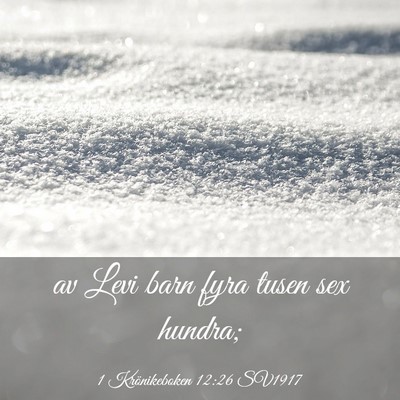 Picture 03 - 1 Krönikeboken 12:26 SV1917 - av Levi barn fyra tusen sex - Bible Verse Picture