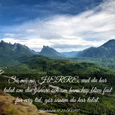 Picture 03 - 1 Krönikeboken 17:23 SV1917 - Så må nu, HERRE, vad du har talat om din - Bible Verse Picture
