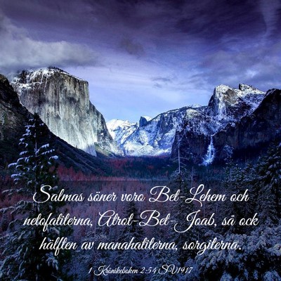 Picture 03 - 1 Krönikeboken 2:54 SV1917 - Salmas söner voro Bet-Lehem och netofatiterna, - Bible Verse Picture