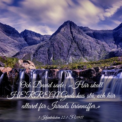 Picture 03 - 1 Krönikeboken 22:1 SV1917 - Och David sade: »Här skall HERREN Guds hus - Bible Verse Picture