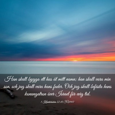 Picture 03 - 1 Krönikeboken 22:10 SV1917 - Han skall bygga ett hus åt mitt namn; han skall - Bible Verse Picture