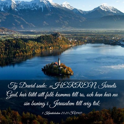 Picture 03 - 1 Krönikeboken 23:25 SV1917 - Ty David sade: »HERREN, Israels Gud, har låtit - Bible Verse Picture