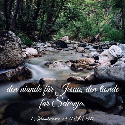 Picture 03 - 1 Krönikeboken 24:11 SV1917 - den nionde för Jesua, den tionde för - Bible Verse Picture