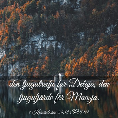Picture 03 - 1 Krönikeboken 24:18 SV1917 - den tjugutredje for Delaja, den tjugufjärde för - Bible Verse Picture