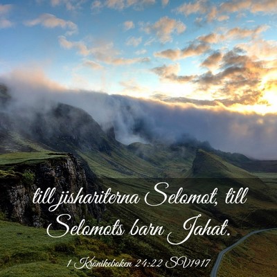 Picture 03 - 1 Krönikeboken 24:22 SV1917 - till jishariterna Selomot, till Selomots barn - Bible Verse Picture