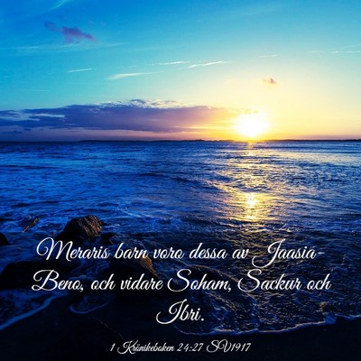 Picture 03 - 1 Krönikeboken 24:27 SV1917 - Meraris barn voro dessa av Jaasia-Beno, och - Bible Verse Picture