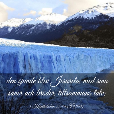 Picture 03 - 1 Krönikeboken 25:14 SV1917 - den sjunde blev Jesarela, med sina söner och - Bible Verse Picture