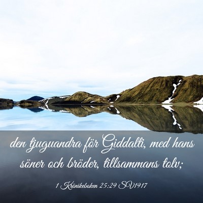 Picture 03 - 1 Krönikeboken 25:29 SV1917 - den tjuguandra för Giddalti, med hans söner och - Bible Verse Picture