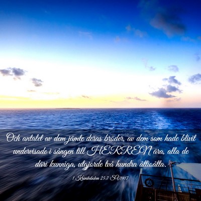 Picture 03 - 1 Krönikeboken 25:7 SV1917 - Och antalet av dem jämte deras bröder, av dem - Bible Verse Picture