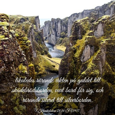 Picture 03 - 1 Krönikeboken 28:16 SV1917 - likaledes rörande vikten på guldet till - Bible Verse Picture