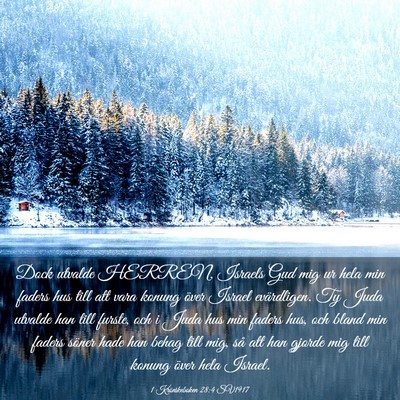 Picture 03 - 1 Krönikeboken 28:4 SV1917 - Dock utvalde HERREN, Israels Gud mig ur hela min - Bible Verse Picture