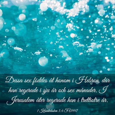 Picture 03 - 1 Krönikeboken 3:4 SV1917 - Dessa sex föddes åt honom i Hebron, där han - Bible Verse Picture
