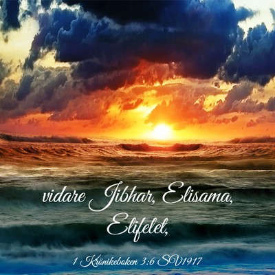 Picture 03 - 1 Krönikeboken 3:6 SV1917 - vidare Jibhar, Elisama, - Bible Verse Picture