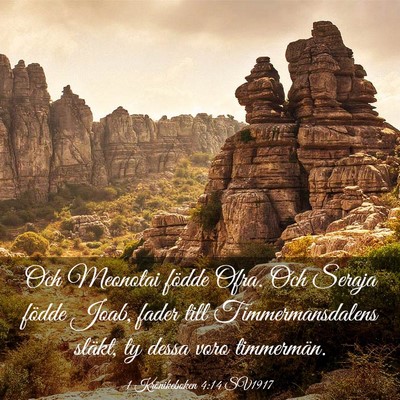 Picture 03 - 1 Krönikeboken 4:14 SV1917 - Och Meonotai födde Ofra. Och Seraja födde Joab, - Bible Verse Picture