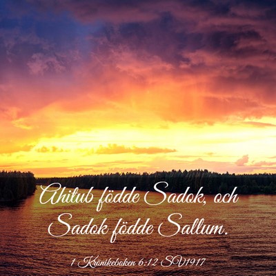 Picture 03 - 1 Krönikeboken 6:12 SV1917 - Ahitub födde Sadok, och Sadok födde - Bible Verse Picture