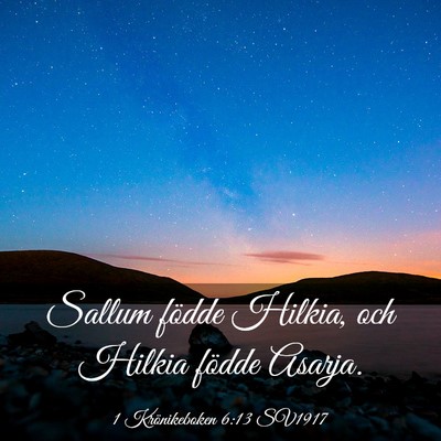 Picture 03 - 1 Krönikeboken 6:13 SV1917 - Sallum födde Hilkia, och Hilkia födde - Bible Verse Picture