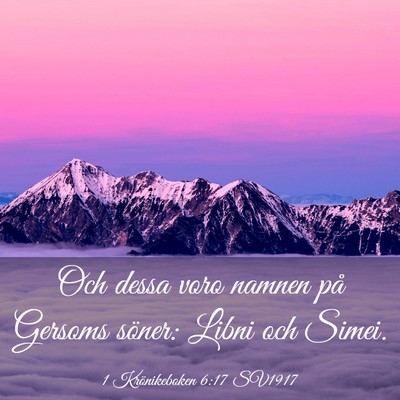 Picture 03 - 1 Krönikeboken 6:17 SV1917 - Och dessa voro namnen på Gersoms söner: Libni - Bible Verse Picture