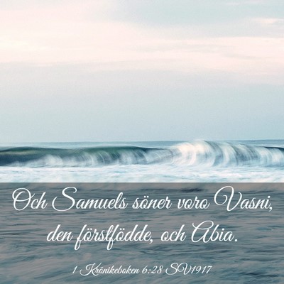 Picture 03 - 1 Krönikeboken 6:28 SV1917 - Och Samuels söner voro Vasni, den förstfödde, - Bible Verse Picture