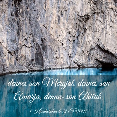 Picture 03 - 1 Krönikeboken 6:52 SV1917 - dennes son Merajot, dennes son Amarja, dennes son - Bible Verse Picture