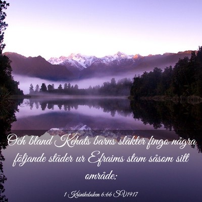 Picture 03 - 1 Krönikeboken 6:66 SV1917 - Och bland Kehats barns släkter fingo några - Bible Verse Picture