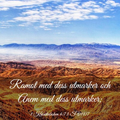 Picture 03 - 1 Krönikeboken 6:73 SV1917 - Ramot med dess utmarker och Anem med dess - Bible Verse Picture