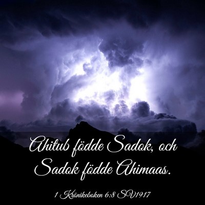 Picture 03 - 1 Krönikeboken 6:8 SV1917 - Ahitub födde Sadok, och Sadok födde - Bible Verse Picture