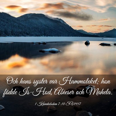 Picture 03 - 1 Krönikeboken 7:18 SV1917 - Och hans syster var Hammoleket; hon födde - Bible Verse Picture