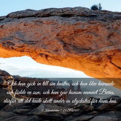 Picture 03 - 1 Krönikeboken 7:23 SV1917 - Och han gick in till sin hustru, och hon blev - Bible Verse Picture