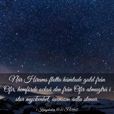 Picture 03 - 1 Kungaboken 10:11 SV1917 - När Hirams flotta hämtade guld från Ofir, - Bible Verse Picture
