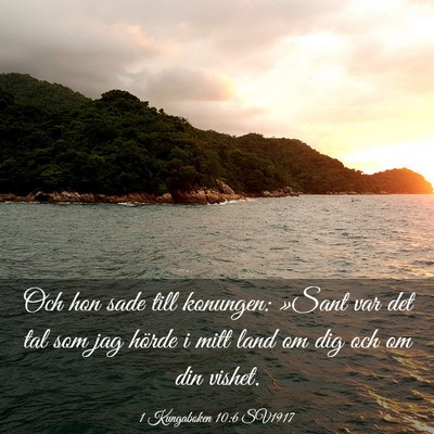 Picture 03 - 1 Kungaboken 10:6 SV1917 - Och hon sade till konungen: »Sant var det tal - Bible Verse Picture