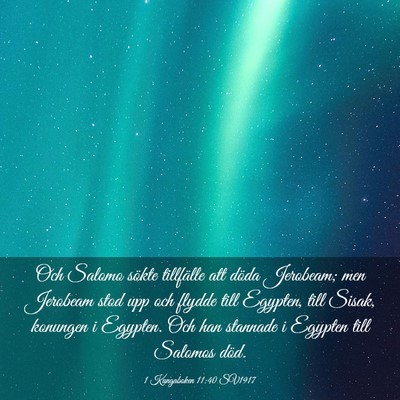 Picture 03 - 1 Kungaboken 11:40 SV1917 - Och Salomo sökte tillfälle att döda Jerobeam; - Bible Verse Picture