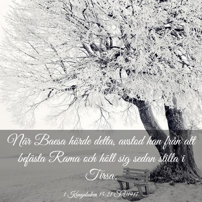 Picture 03 - 1 Kungaboken 15:21 SV1917 - När Baesa hörde detta, avstod han från att - Bible Verse Picture