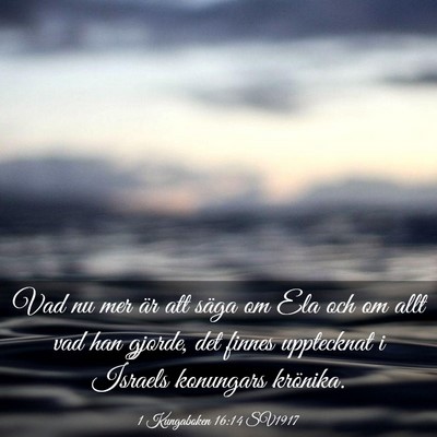 Picture 03 - 1 Kungaboken 16:14 SV1917 - Vad nu mer är att säga om Ela och om allt vad - Bible Verse Picture