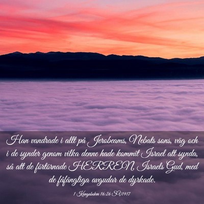 Picture 03 - 1 Kungaboken 16:26 SV1917 - Han vandrade i allt på Jerobeams, Nebats sons, - Bible Verse Picture