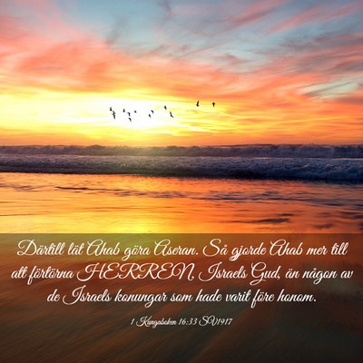Picture 03 - 1 Kungaboken 16:33 SV1917 - Därtill lät Ahab göra Aseran. Så gjorde Ahab - Bible Verse Picture