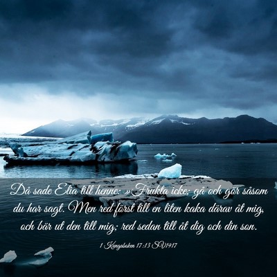 Picture 03 - 1 Kungaboken 17:13 SV1917 - Då sade Elia till henne: »Frukta icke; gå och - Bible Verse Picture