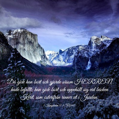 Picture 03 - 1 Kungaboken 17:5 SV1917 - Då gick han bort och gjorde såsom HERREN hade - Bible Verse Picture