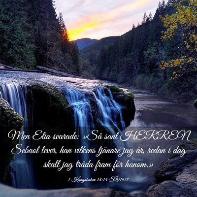 Picture 03 - 1 Kungaboken 18:15 SV1917 - Men Elia svarade: »Så sant HERREN Sebaot lever, - Bible Verse Picture