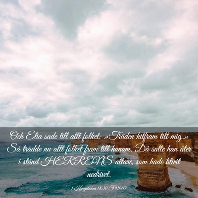 Picture 03 - 1 Kungaboken 18:30 SV1917 - Och Elia sade till allt folket: »Träden hitfram - Bible Verse Picture