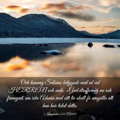 Picture 03 - 1 Kungaboken 2:23 SV1917 - Och konung Salomo betygade med ed vid HERREN och - Bible Verse Picture